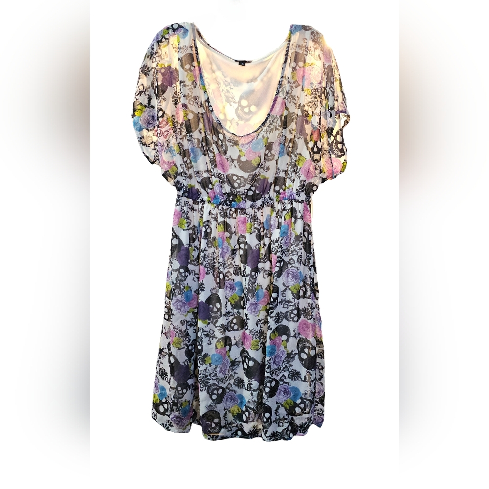 Torrid Multicolor Skull Print Mini Dress - Picture 4 of 11